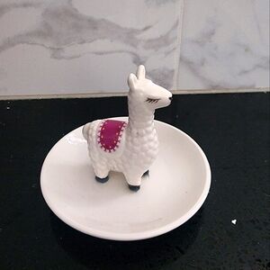 Porcelain Llama Jewelry Dish